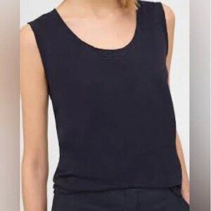 Theory Easy Tank Top in Slub Cotton Black, 100% Cotton, Size M